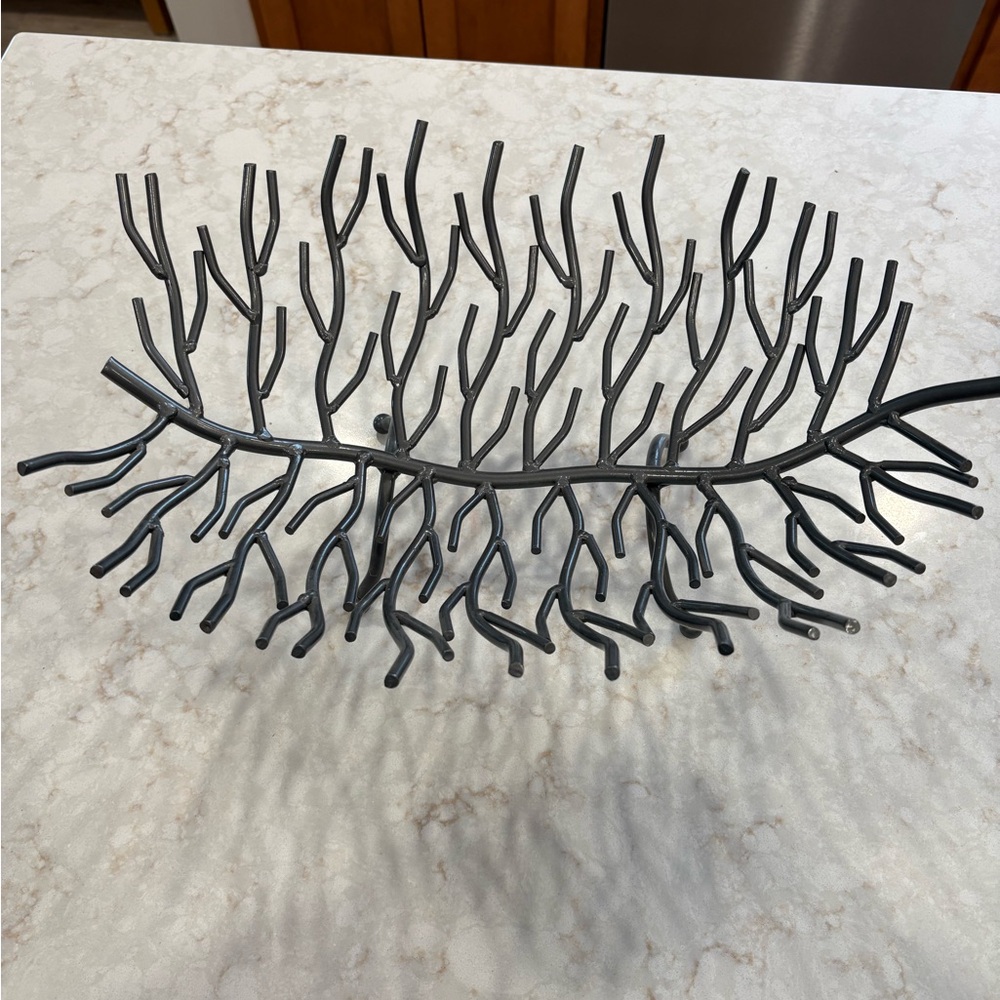Southern Living Matte silver/Dark Gray cast metal Branch Bowl - Picture 2 of 3